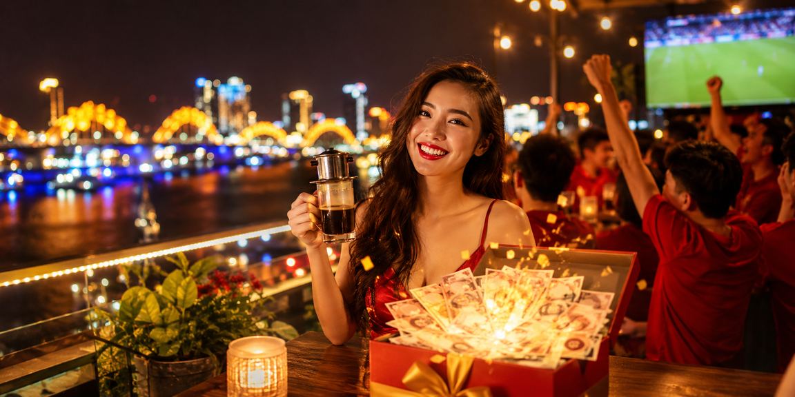 Giao dịch cá cược tại quán cà phê Đà Nẵng với màn hình hiển thị thông tin