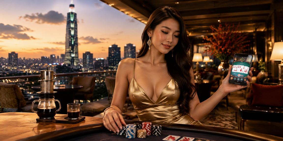 Người chơi thư giãn với trò chơi bài tại Hồ Chí Minh bên ly cà phê